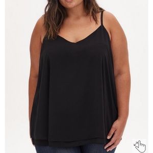 Torrid 0,  EUC. SOPHIE CHIFFON DOUBLE LAYER CAMI